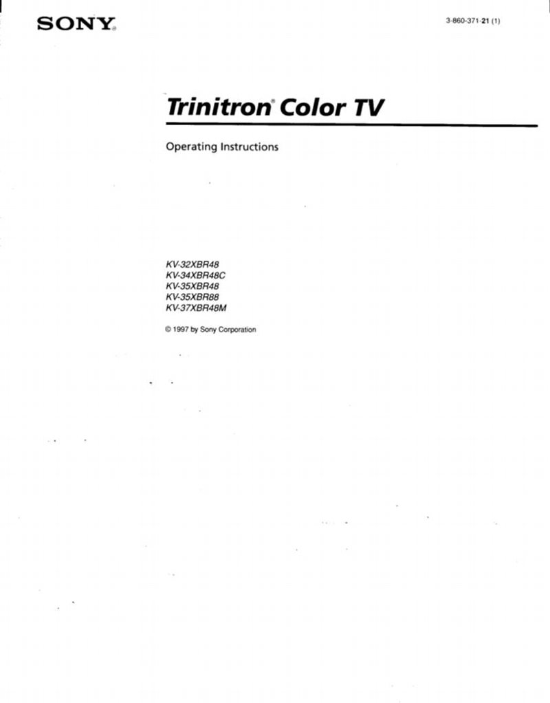 Sony KV32XBR48OM TV Operating Manual