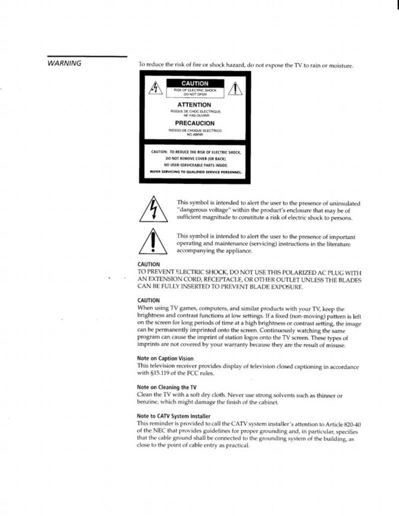 Sony KW34HD1 TV Operating Manual