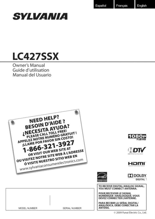 Funai LC427SSX TV Operating Manual