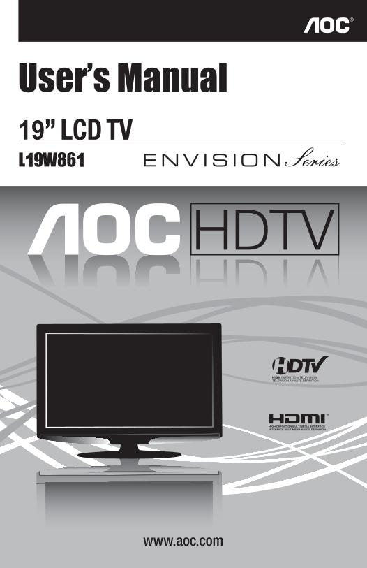 AOC L19 W 861 TV Operating Manual