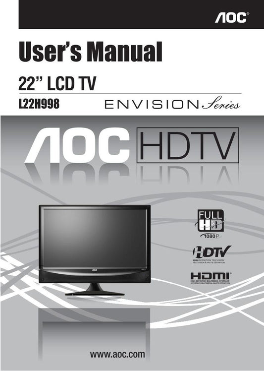 AOC L22 H 998 TV Operating Manual