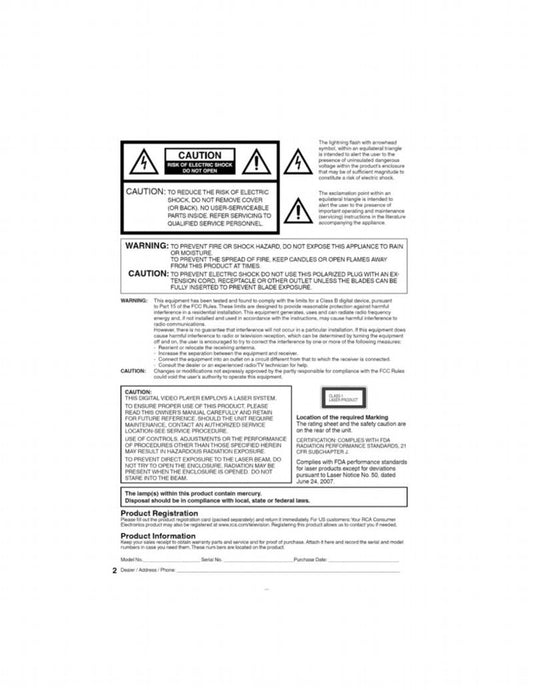 RCA 9V401 L26HD35D L32HD35D TV/DVD Combo Operating Manual