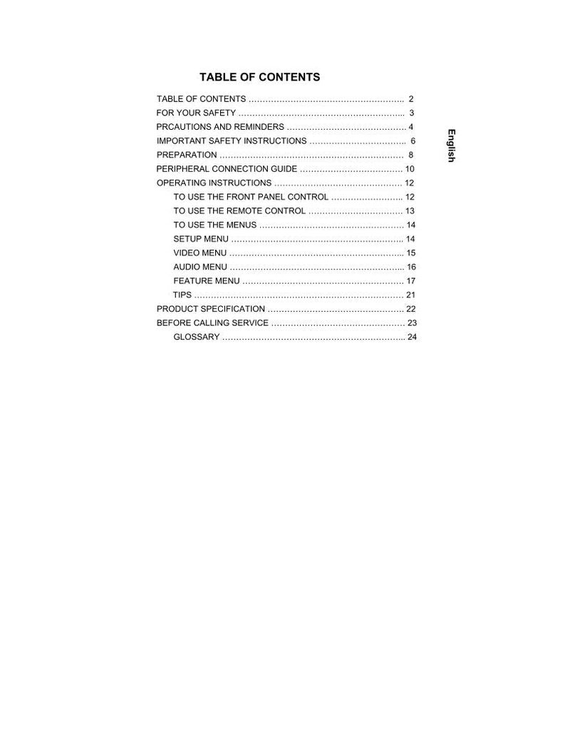 AOC L32 W 761 TV Operating Manual