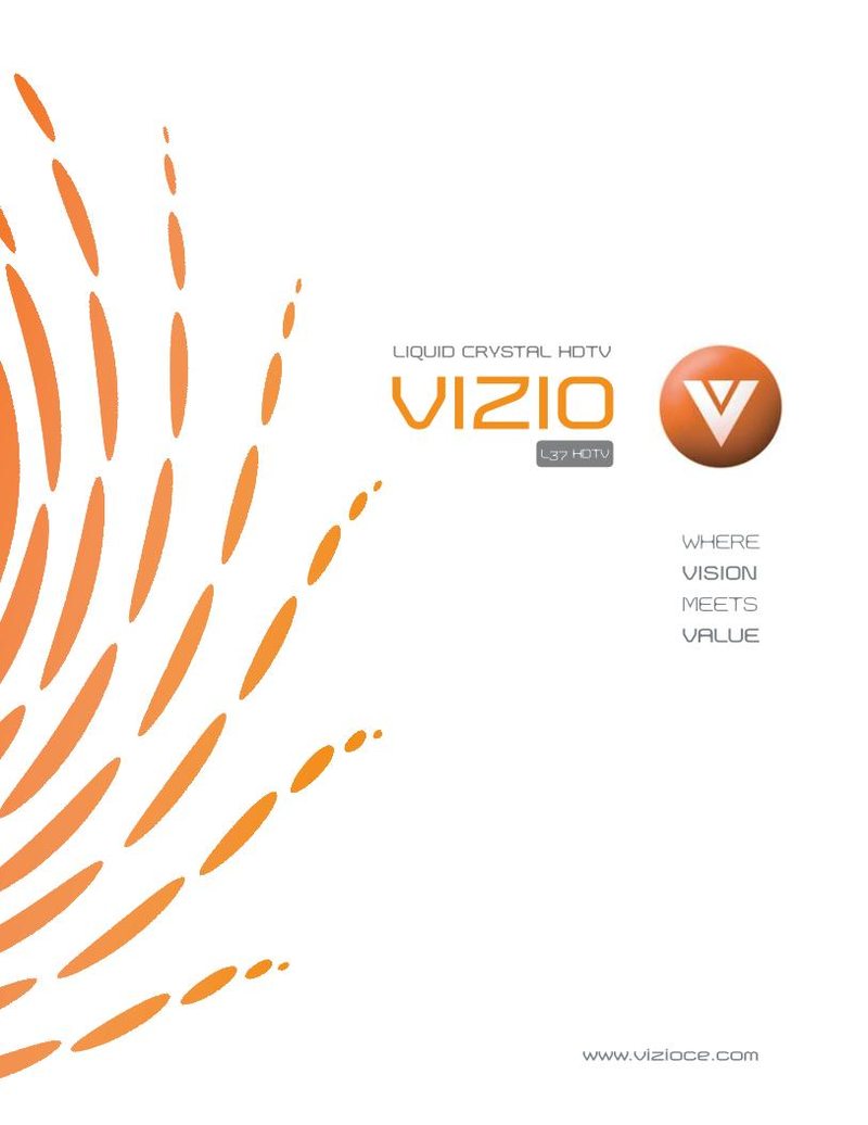 Vizio L37HDTV TV Operating Manual