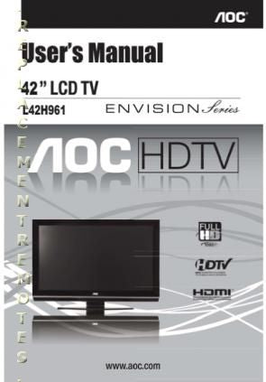 AOC L42 H 961 TV Operating Manual