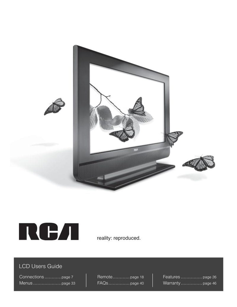 RCA L26WD23 L32WD22 L32WD22A TV Operating Manual