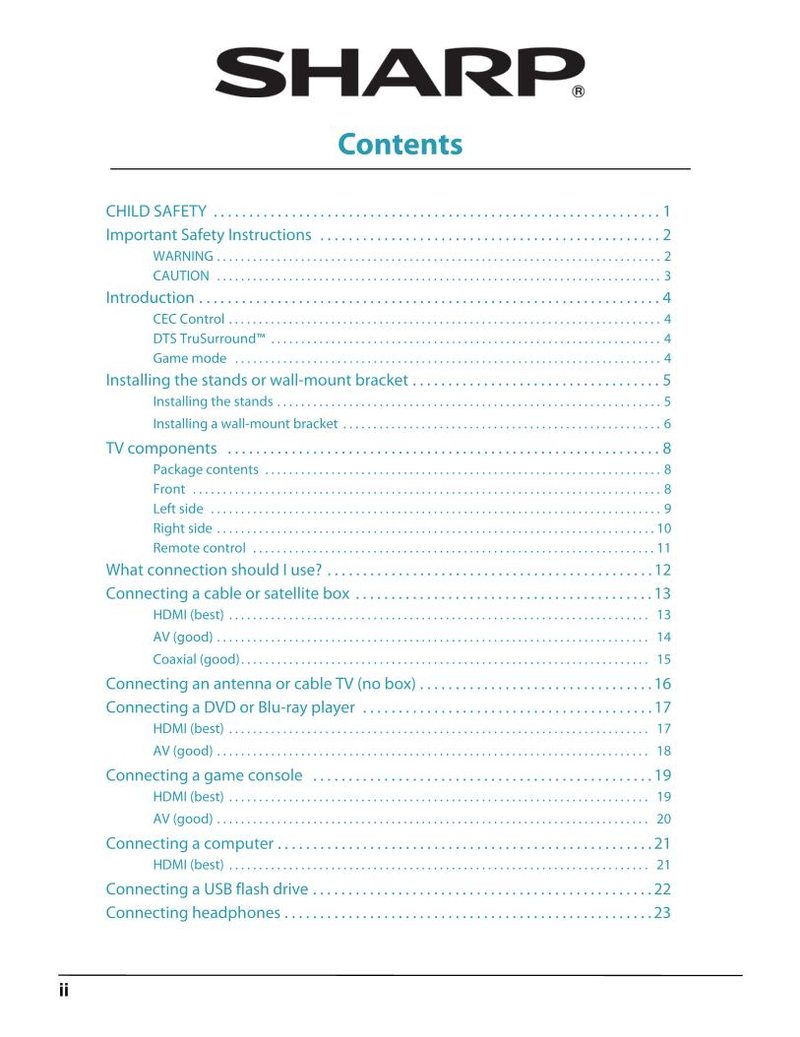 Sharp LC-40LB480U TV Operating Manual