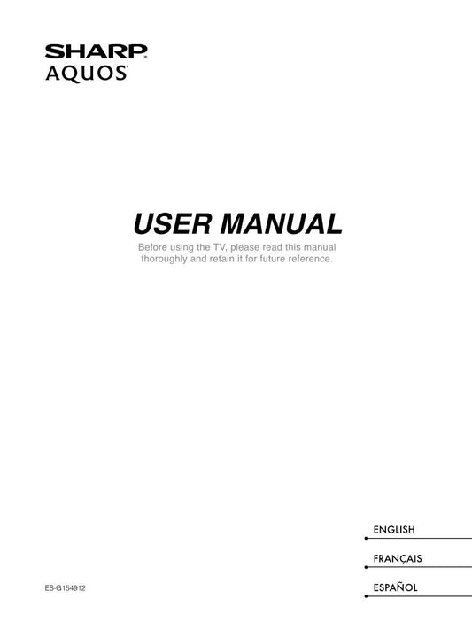 Sharp LC-65N7000U TV Operating Manual