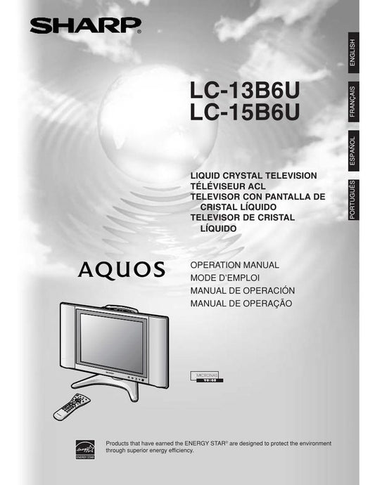 Sharp LC13B6U LC15B6U TV Operating Manual