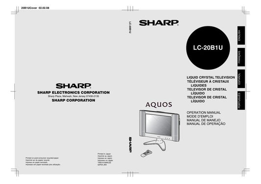 Sharp LC20B1U TV Operating Manual