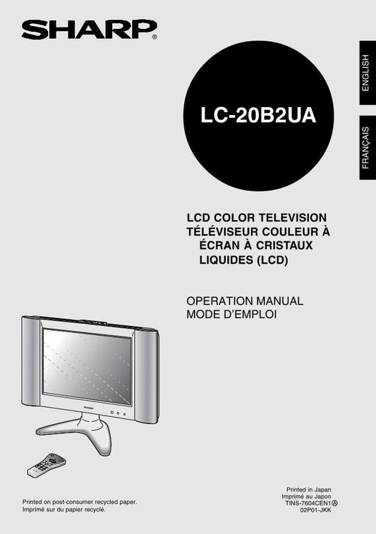 Sharp LC20B2UA TV Operating Manual