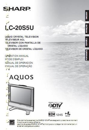 Sharp LC20S5U TV Operating Manual