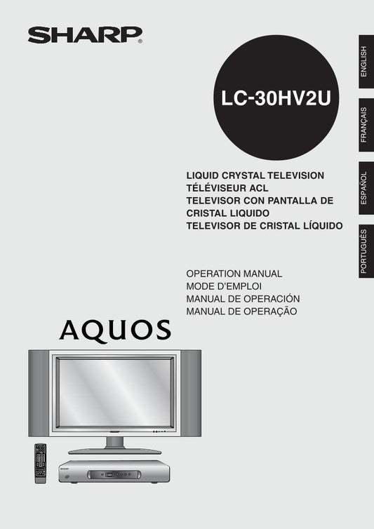 Sharp LV30HV2U TV Operating Manual