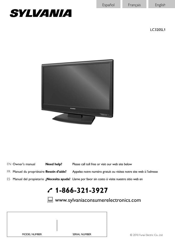 Philips Sylvania LC320SL1 TV Operating Manual