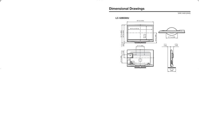 Sharp LC42BD80UOM TV Operating Manual