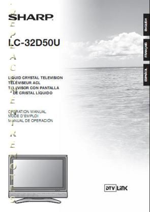 Sharp LC32D50U TV Operating Manual