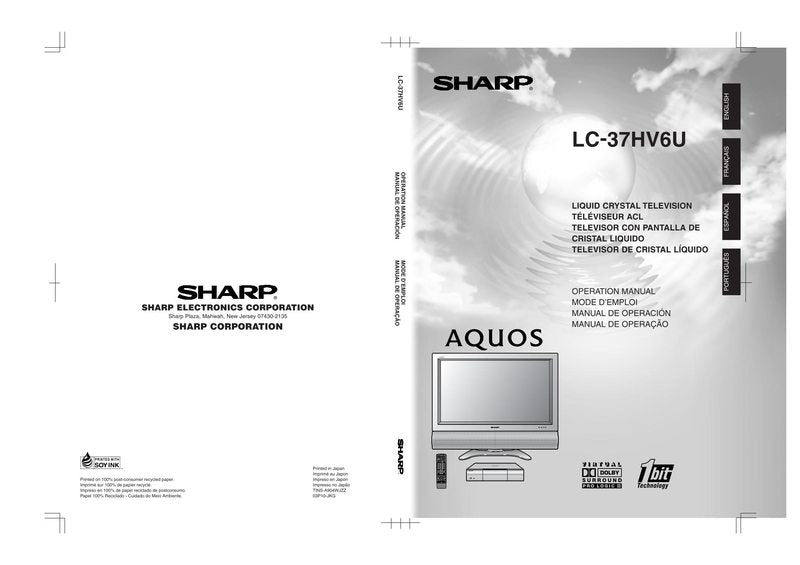 Sharp LC37HV6U TV Operating Manual