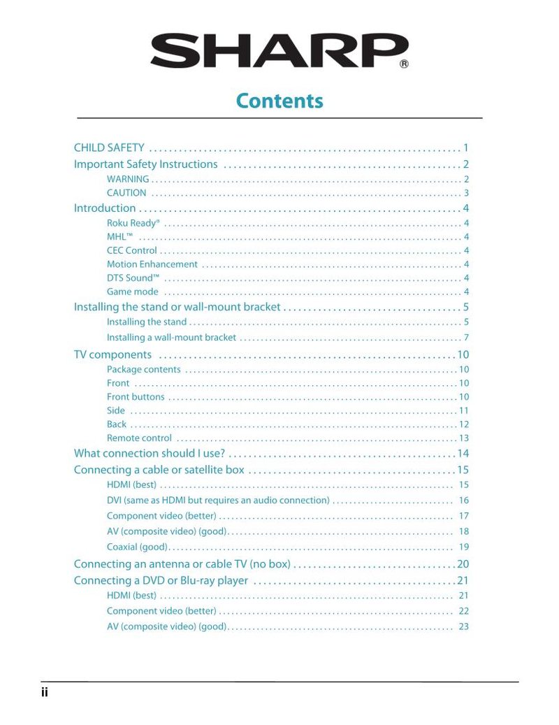 Sharp LC42LB261U TV Operating Manual