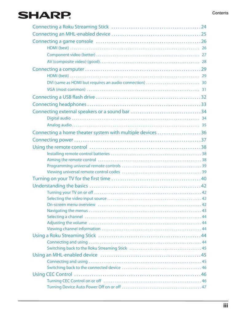 Sharp LC42LB261U TV Operating Manual