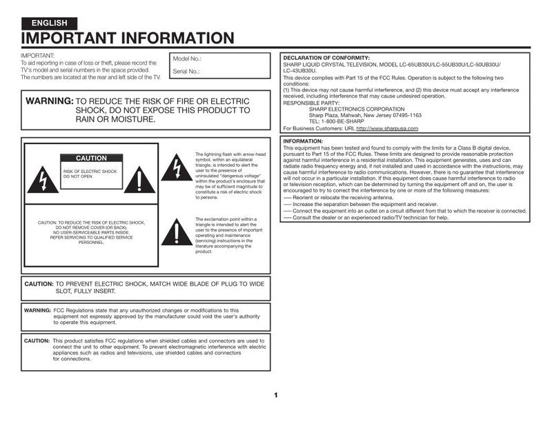 Sharp LC-43UB30U LC-55UB30U LC50UB30U TV Operating Manual