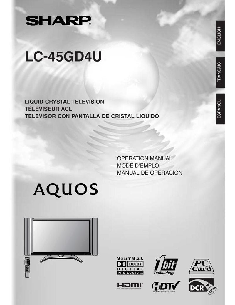Sharp LC45GD4U TV Operating Manual