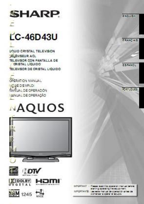 Sharp LC46D43U TV Operating Manual