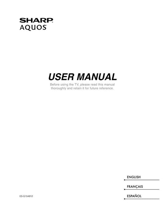 Sharp LC-55N7000U TV Operating Manual