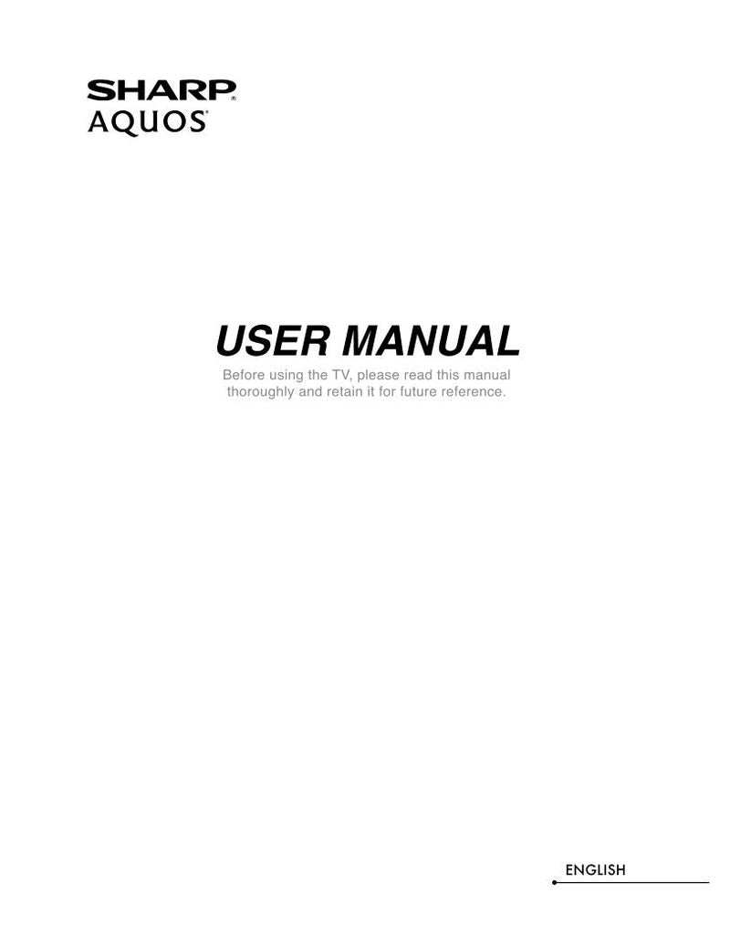 Sharp LC-55N7000U TV Operating Manual