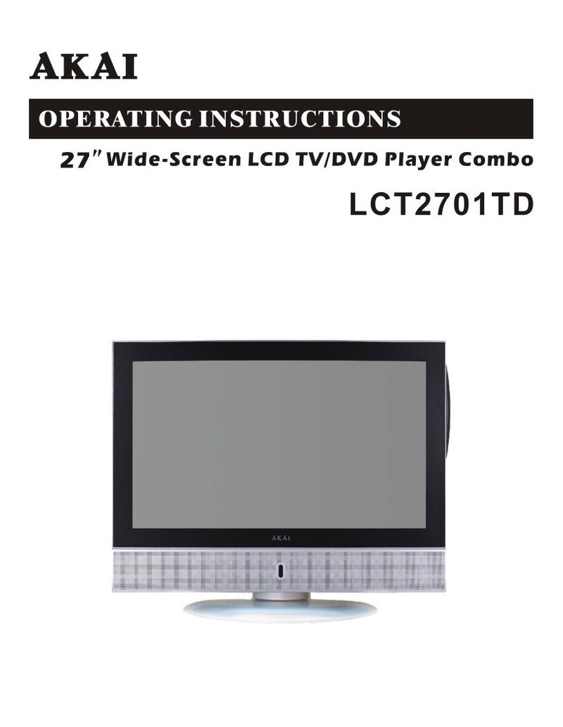 Akai LCT2701TD TV Operating Manual