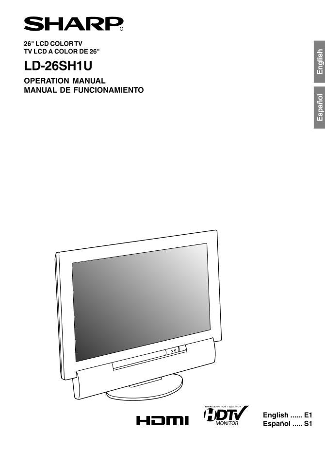 Sharp LD26SH1U TV Operating Manual