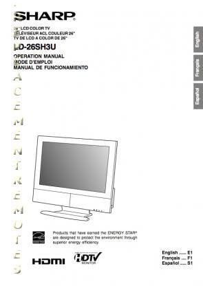 Sharp LD26SH3U TV Operating Manual