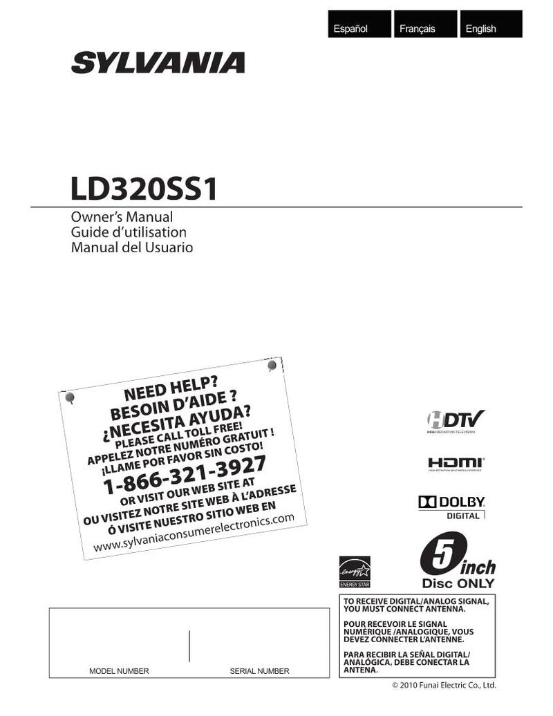 Philips LD320SS1 TV/DVD Combo Operating Manual