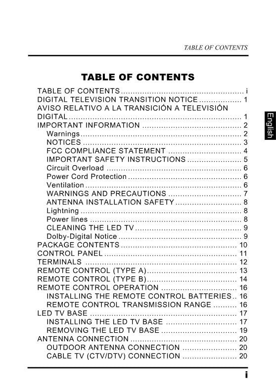 Westinghouse LD4680OM TV Operating Manual