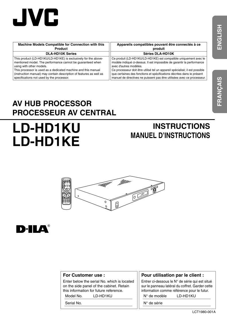 JVC LDHD1KE LDHD1KU TV Operating Manual