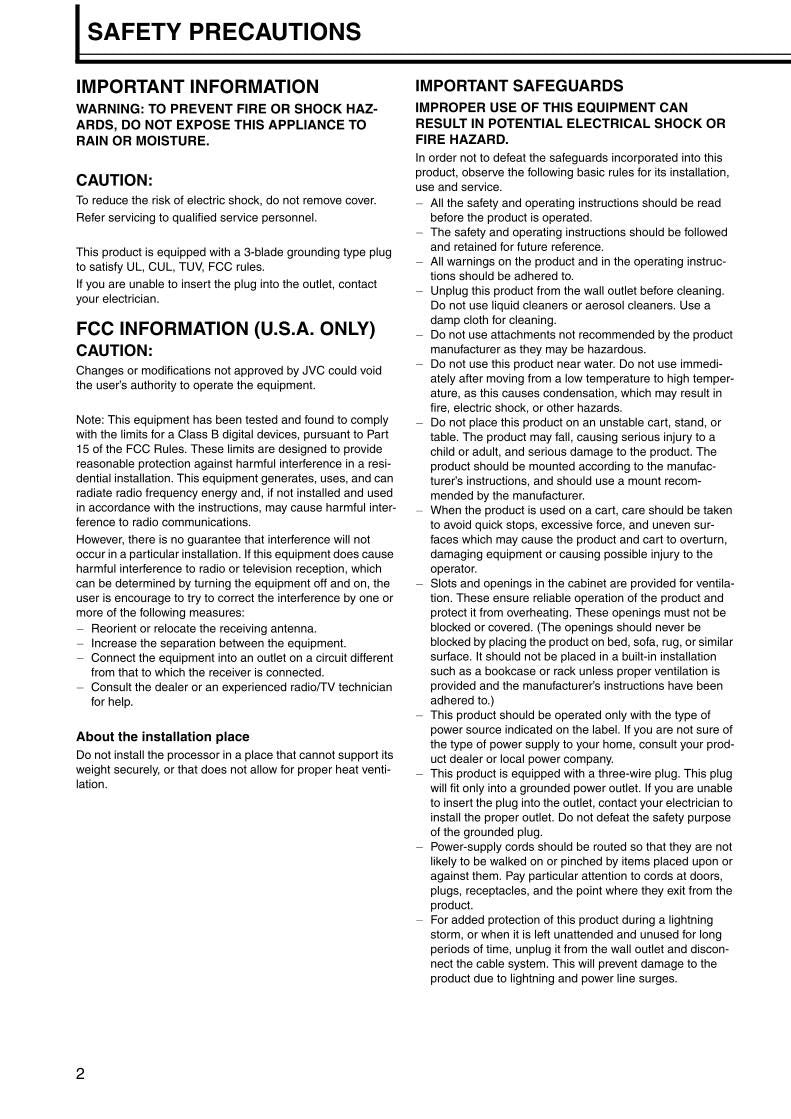 JVC LDHD1KE LDHD1KU TV Operating Manual