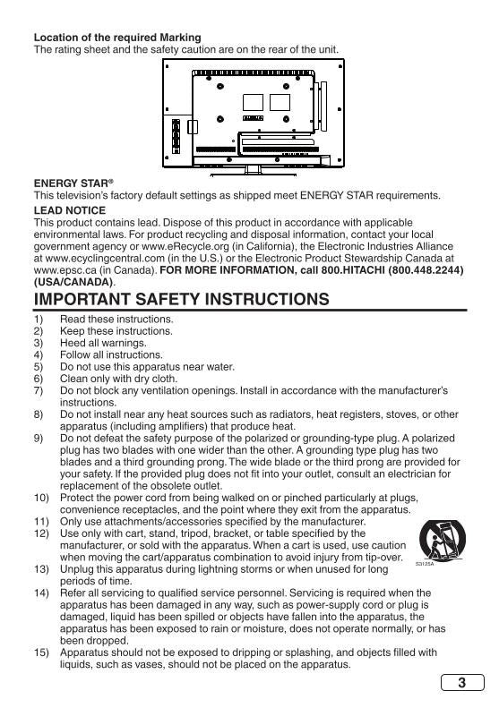 Hitachi LE24 C 109 TV Operating Manual