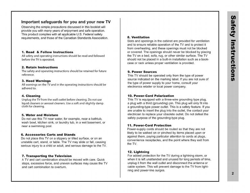 Apex LE2612D TV Operating Manual