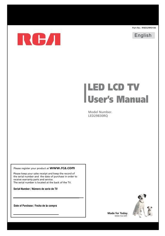 RCA LED29B30RQ TV Operating Manual