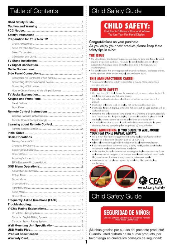 RCA LED29B30RQ TV Operating Manual