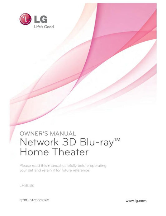 LG LHB536 Home Theater System Operating Manual