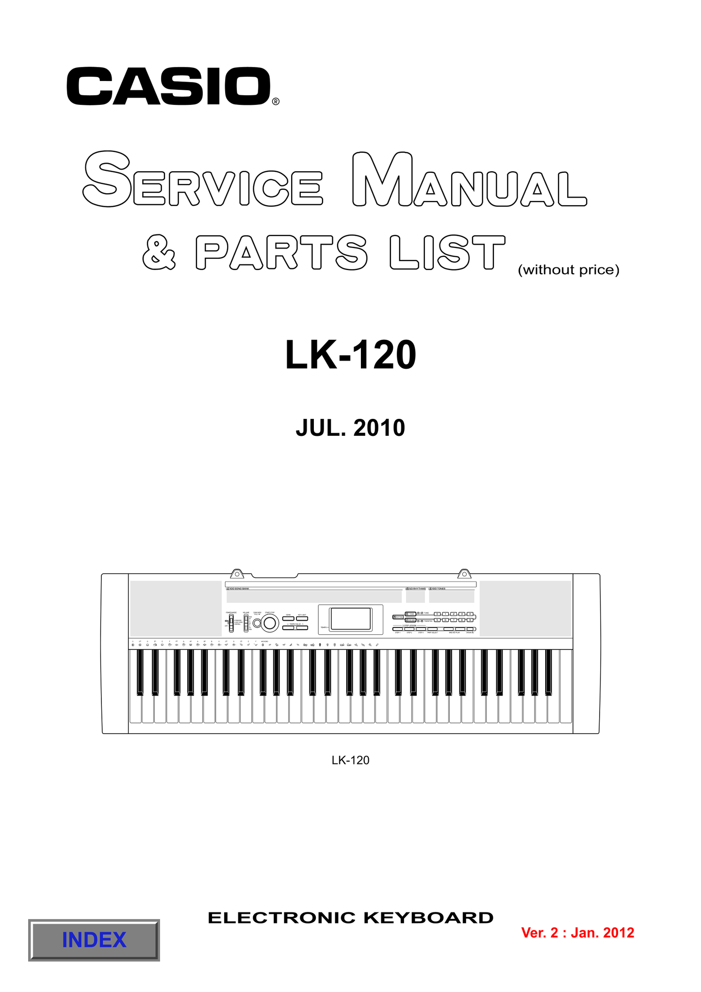 Casio LK-120 Keyboard Piano Service Manual (Pages: 34)