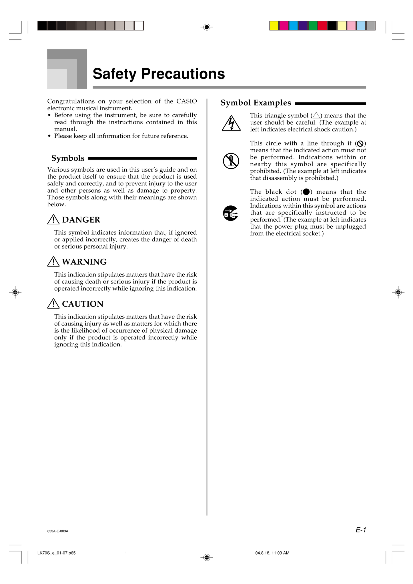 Casio LK-70S Keyboard Piano Owner's/ User Manual (Pages: 59)