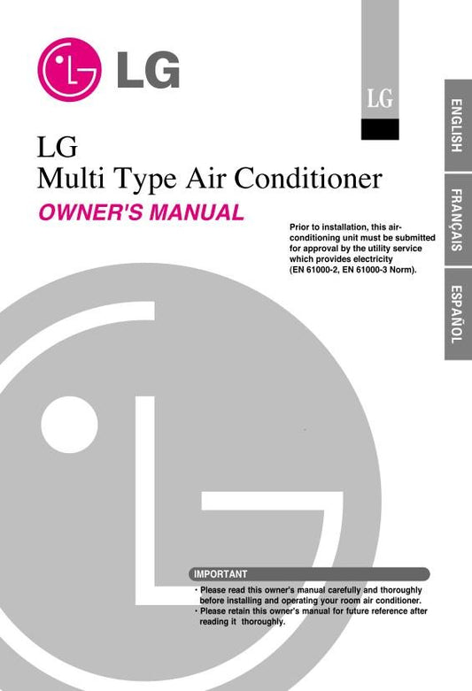 LG LMU240 HE Air Conditioner Unit Operating Manual