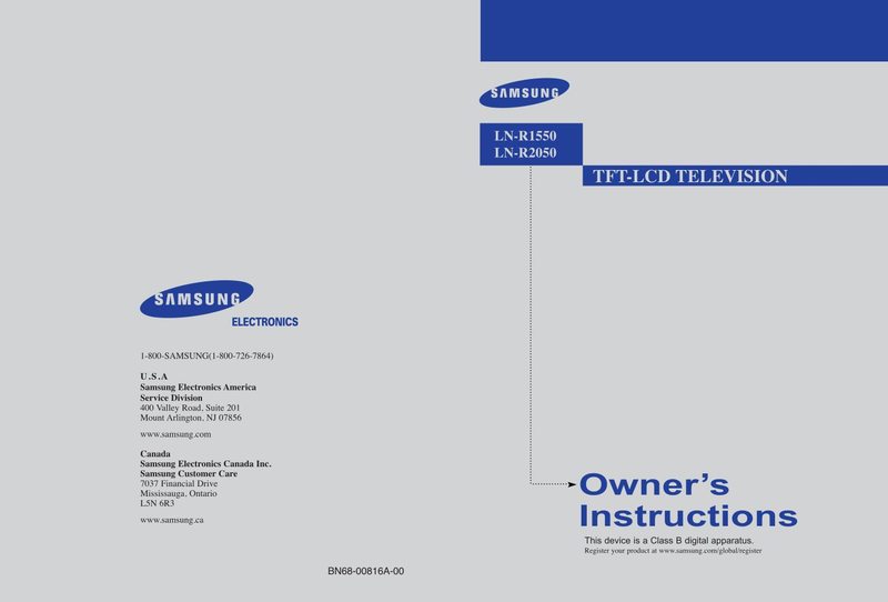 Samsung LNR1550 LNR2050 TV Operating Manual