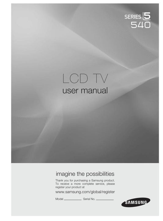 Samsung LN32A540P2DXZA TV Operating Manual