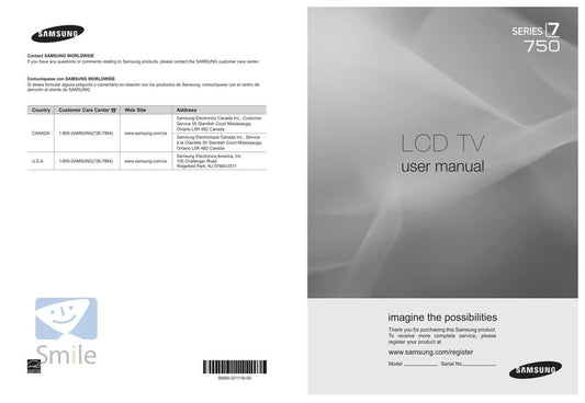 Samsung LN40B750 LN46B750 LN52B750 TV Operating Manual