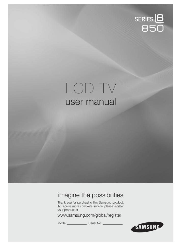 Samsung LN46A850 LN46A850S1FXRL LN46A850S1FXZA TV Operating Manual