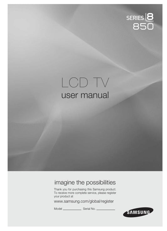 Samsung LN46A850 LN46A850S1FXRL LN46A850S1FXZA TV Operating Manual