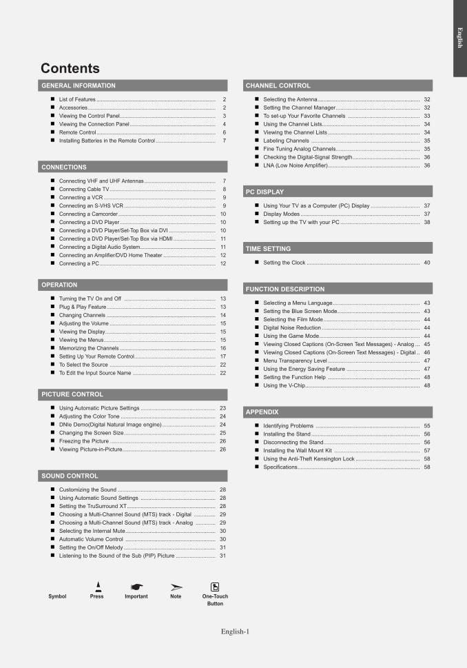 Samsung LNS3296 TV Operating Manual