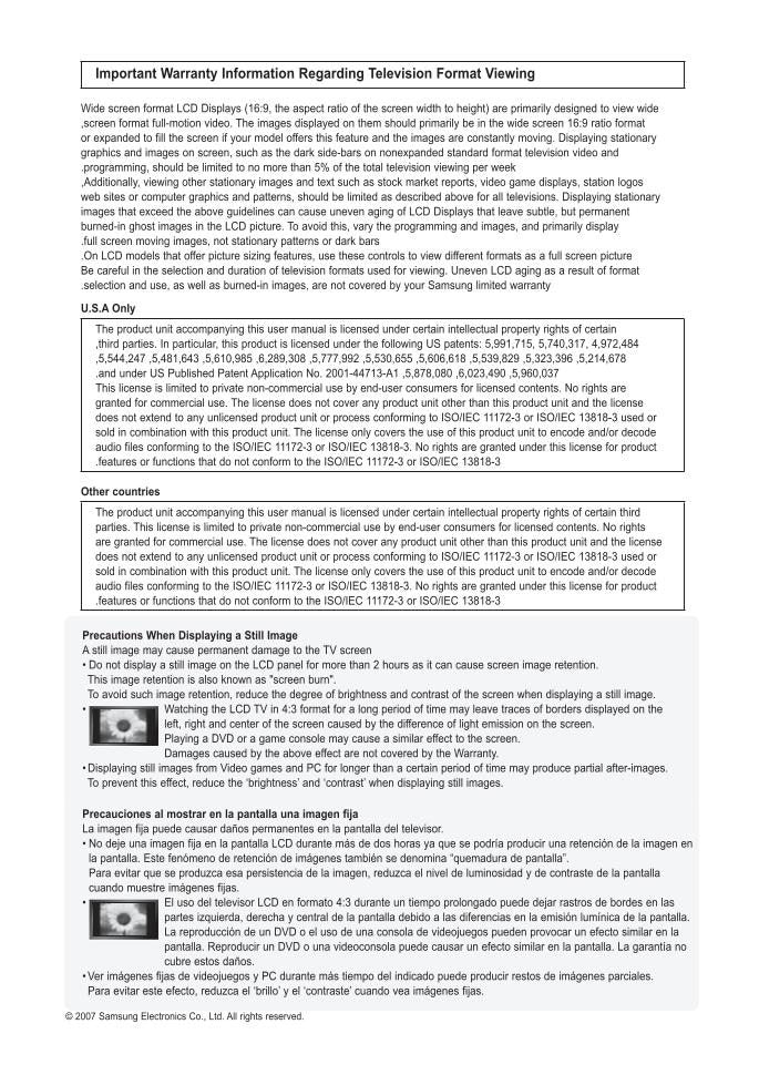 Samsung LNT2332H LNT3232H LNT4032H TV Operating Manual